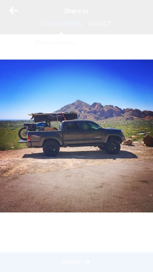Urban Assault Vehicle - Lagoonies Garage 2012 Toyota Tacoma TRD and 1974 CB750 and surfboards